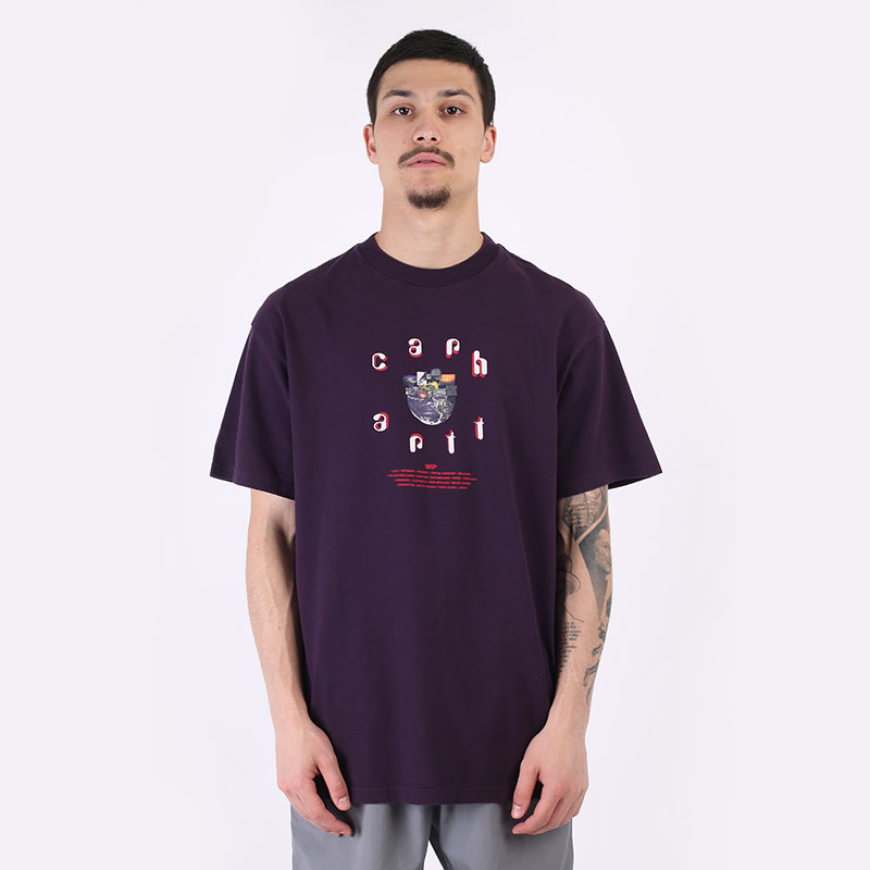 мужская фиолетовая футболка Carhartt WIP S/S Unite T-Shirt I029616-dark iris - цена, описание, фото 3